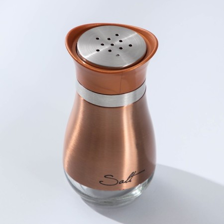 Glass Solonka "Shine", 5.5 × 5 × 11 cm, bronze color, mixing inscriptions-1