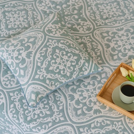 Pillowcase decorative Ethel "Ornament" color green 40x40 cm, 100% cotton