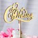 Topper wooden "with an anniversary" Golden DAMI beautifully 14.2x7.5 cm
