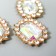 Decor for creativity Metall "Medallion octagonal" pale blue crystal rhinestones 2x1.5cm
