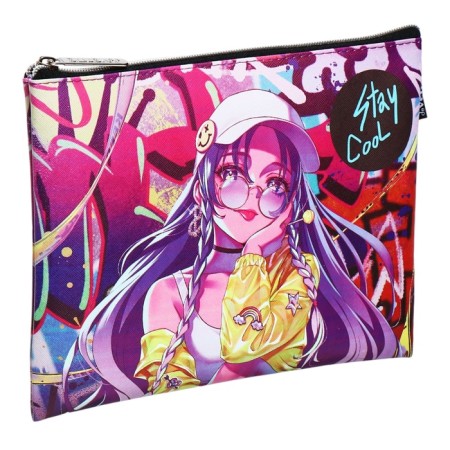 Folder for notebooks A5, 245 x 200 x 10 mm, lightning from above, leather, de Vente Stay Cool, for girls-1