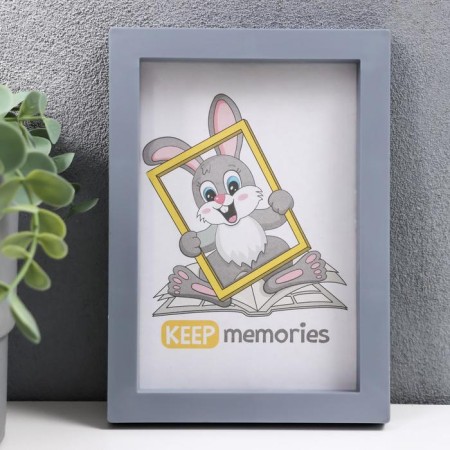 Photo frame plastic L-3 10x15 cm, silver. Met.