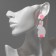 Acryl Earrings "Bunny", white-pink color in silver
