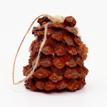Decorative suspension "Hedgehog from natural materials" 6 × 7 × 9 cm-4