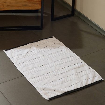 Terrier rug Sl Home: Lines "Blanc de Blanc" 50x70 cm, 100% cotton, 750 g/m2