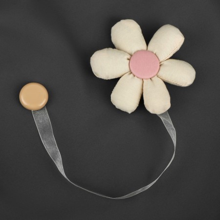 Picking for curtains "Flower", d = 10 cm, milk/pink color-1