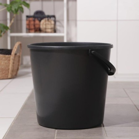 Household bucket with a measured scale, 12 l, black color