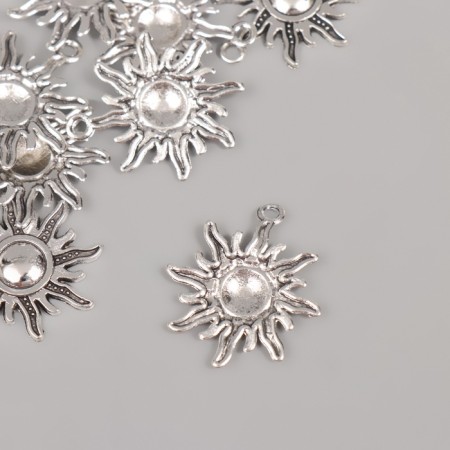 Decor for creativity Metal "Bright Sun" silver 2.8x2.5 cm-1
