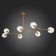 Suspended EVOLUCE lamp. Sle154823-07. Rametto. 7x40 watts, E27, 181x80x33 cm, golden color