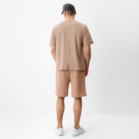 Men's T-shirt from organic cotton Minaku Regular Fit: beige color, rr 52-3