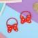 Hair elastic band "Baby" (set 2 pcs) a bow of peas, red