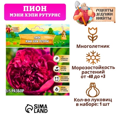 Peony "Many Happy Return", rr 3/5, 1 pc,