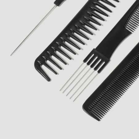 A set of combs, 10 items, in a case, black color-6