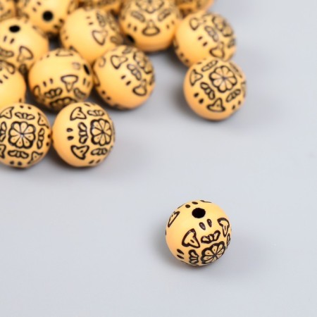 Beads for creativity plastic "Ethno. Flower pattern" set of 20 g 1.1x1.1x1.1 cm-1