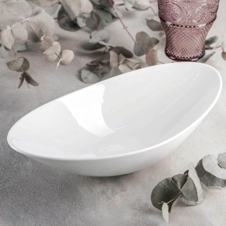 Porcelain salad Wilmax olivia, 30.5 × 17 × 8.5 cm, white color