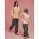 Pants for girls, height 128 cm, khaki color