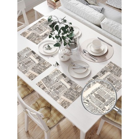 A set of napkins for setting the table "Grouping newspapers", rectangular, size 32x46 cm, 4 pcs-1