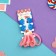 Hair set "Olivia" (4 gum 4 cm, 4 crab 2 cm) bow, blue pink
