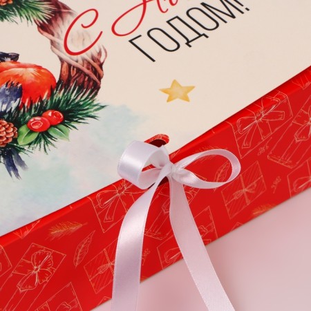 New Year. New Year's Folding Gift, packaging, Snigir and Wreath, 31 × 24.5 × 8 cm.-1
