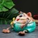 Piggy bank "Red cat with sausage" 17cm