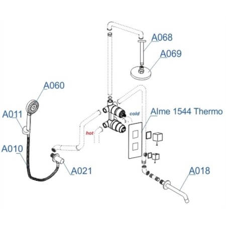 The shower system wasserkraft a171568 Thermo, built -in, thermostat, tropical shower, chrome 1012019-1