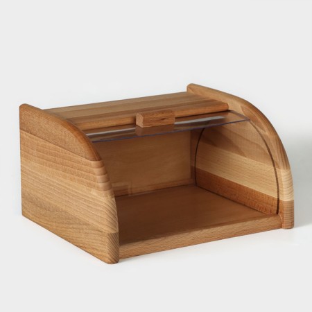 Bakery with a transparent cover, 22.5 × 29 × 15 cm, beech-1