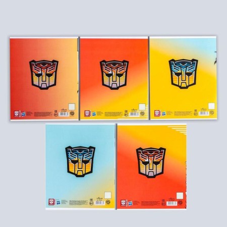 Notebook in a cage 12 sheets, 5 types of mix, cover covering cardboard, transformers-8