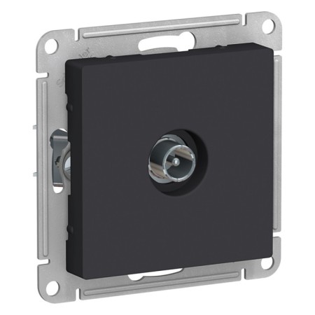 Television socket SE AtlasDesign 4DB, passing, mechanism, carbon color, Atn001092