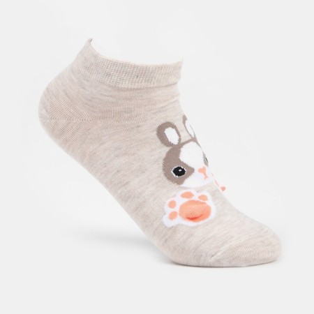 Women's socks "hare", light beige color, size 36-40