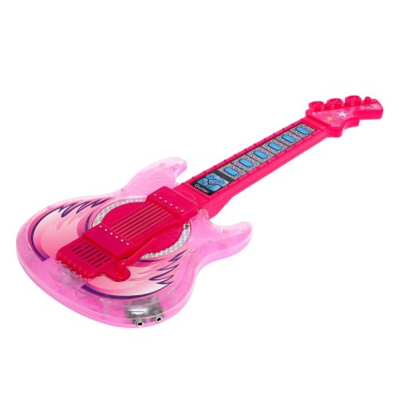 Musical guitar, sound, light, pink color-1