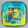 Disposable square plate "Happy Birthday", dinosaur, 16.5x16.5 cm