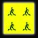 Reflective stickers "pedestrian", d = 6.5 cm, 4 pcs on the sheet, yellow color