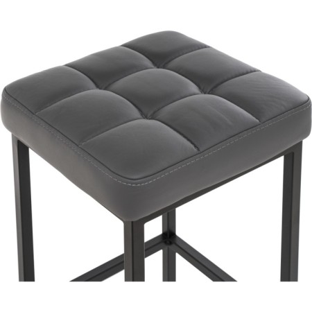 Har lobe metal stool/eco-leather, black/dark gray 35x35x65 cm-1