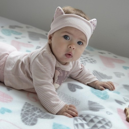Fleet blanket "Multi -colored hearts", size 100x118 cm-3