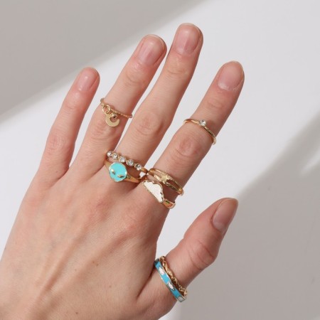 Set of rings 8 pieces "aliens", colored in gold, 13 size-3
