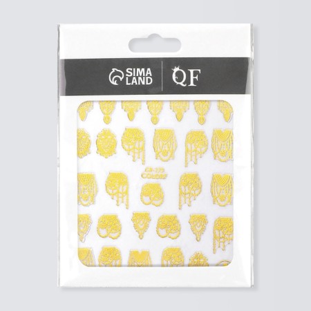 Nail stickers 10.2*8cm patterns CB-173 Gold qf substrate-2