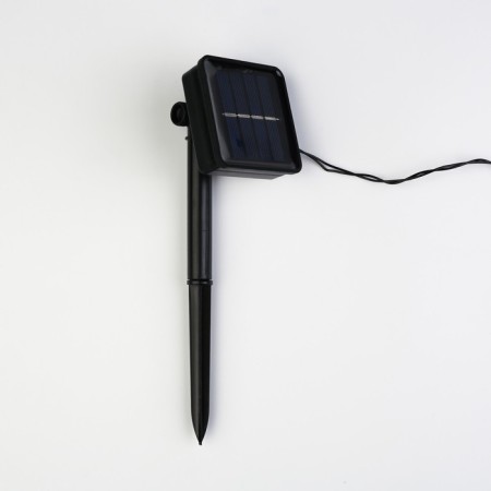 Garland "thread" 5 m, IP44, dark thread, 50 LED, glow blue/aquamarine, 2 modes, solar battery-5