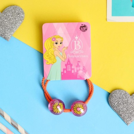 Hair gum "Venus" Transparent bead flower, mix