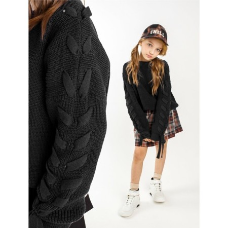 Свитер для девочки Amarobaby Knit Wear, рост 146 см, цвет чёрный