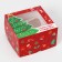 Box for 4 cupcake with the Festive spruce window, 16 x 16 x 10 cm