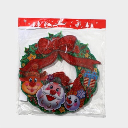 Decorative luminous jewelry (suspension) "New Year's Wreath" 32x31 cm-7