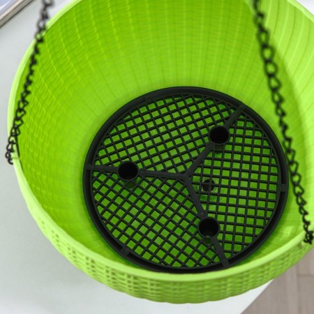 Plastic puff for flowers suspended with an internal pallet, 2.7 l, color mix-4