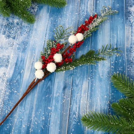 Decor "Winter Dreams" New Year's branch, 50 cm-2