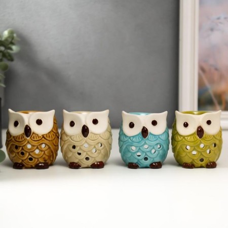 Aroma lamp ceramics "owl" mix 7x5.5x6 cm-4