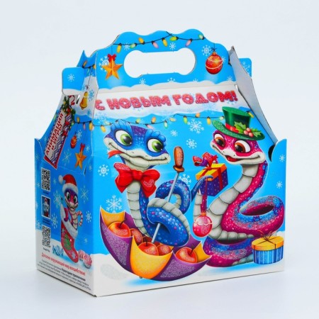 New Year. Gift box New Year's casket is a simple "snake" with animation 20 x 12 x 17 cm.-2