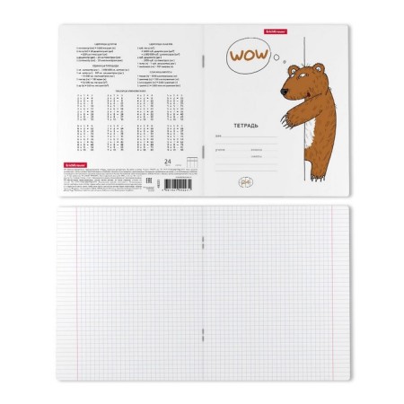 Notebook of 24 sheets in the Erichkrause cage "around the corner", the cover coated cardboard, mix-7