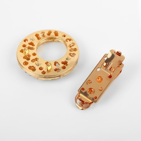 Decorative fastener, 7.5 × 4.5 cm, gold color-2
