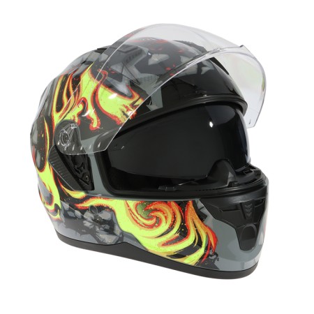 The helmet integral with two visors, size XS (53-54), BLD-M67E model, black and yellow-4