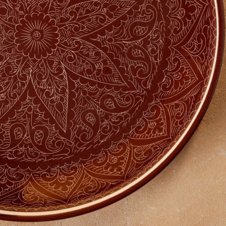 Round Light, 31 cm, Rishtan painting, brown-2