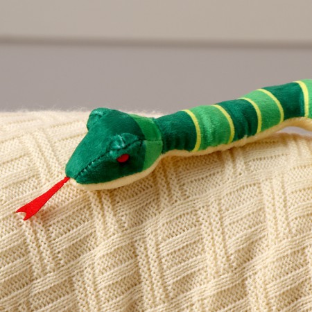 Soft toy "Snake", striped, 39 cm, green color-1